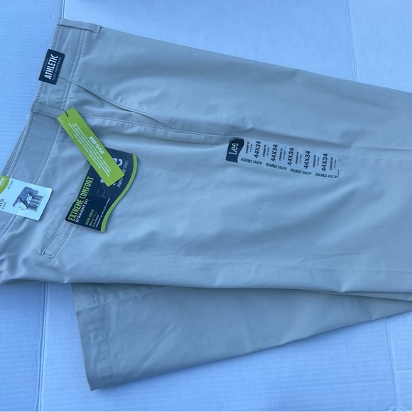 Men’s Lee Performance Series Straight Fit Pants Stone Active Stretch 44x34 New - Picture 12 of 13